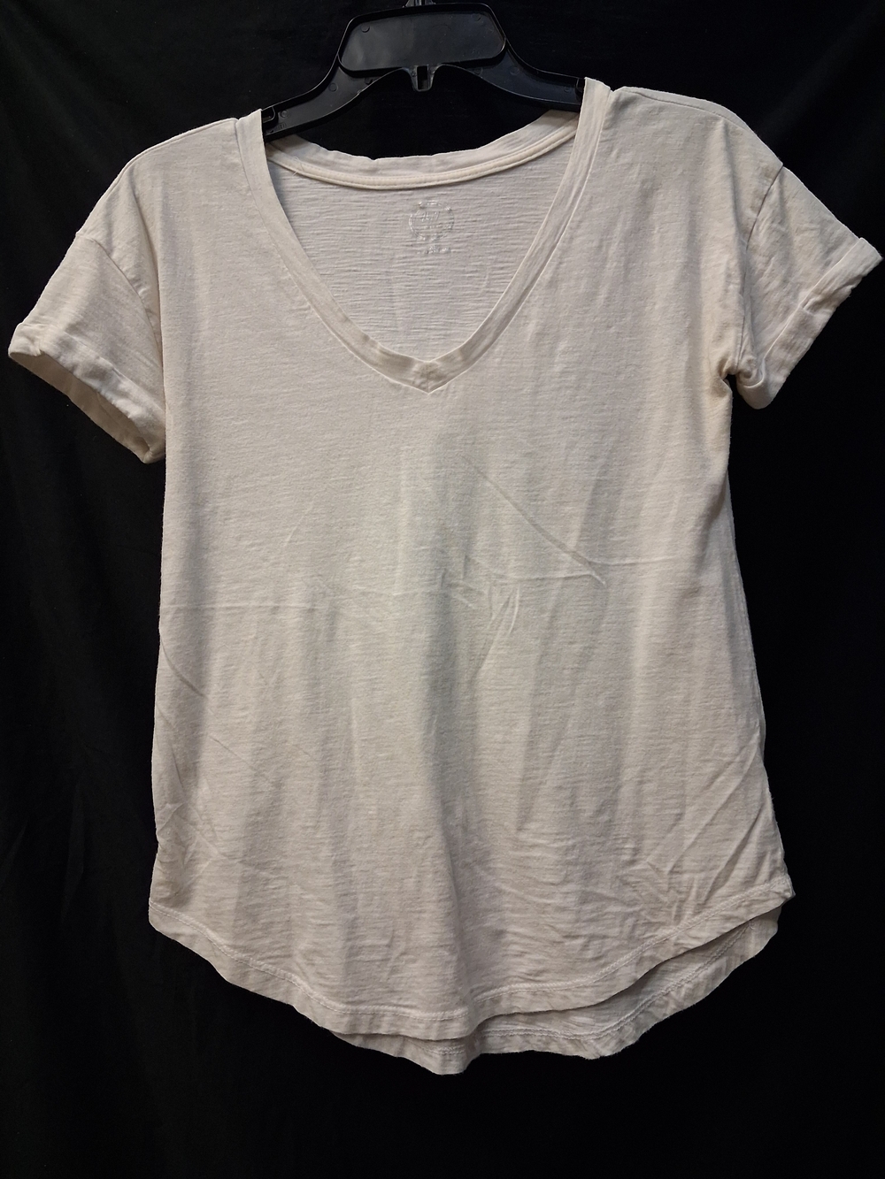 24/7 Comfort Apparel Women's Short Sleeve V-Neck Tee in Off-White